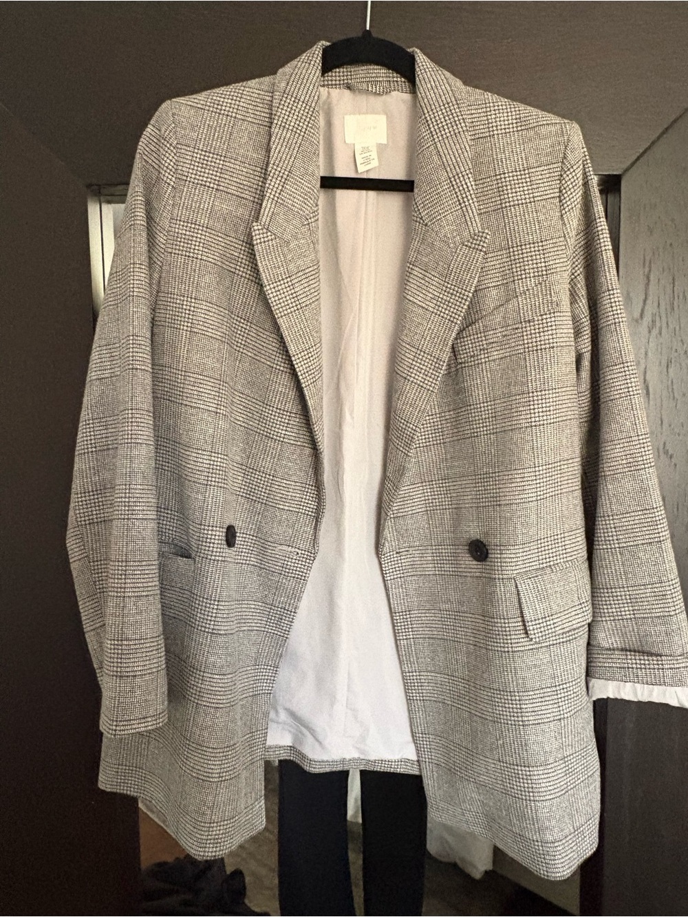 H&M Gray Plaid Blazer